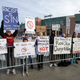 People protest the Washington Redskins name outside Lambeau Field before an NFL football game between the Green Bay Packers and the Washington Redskins Sunday, Dec. 8, 2019, in Green Bay, Wis.